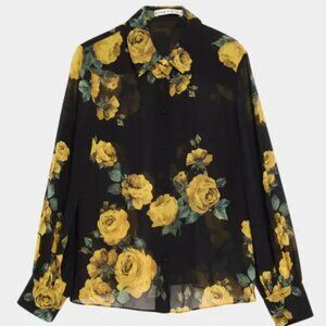 Candace Rosehips Blouson-Sleeve Buttoned Shirt